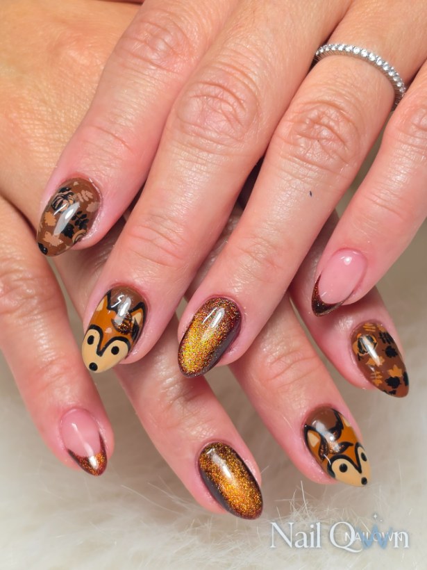 Catseye, stamping, handpainted art, fall designs, character art